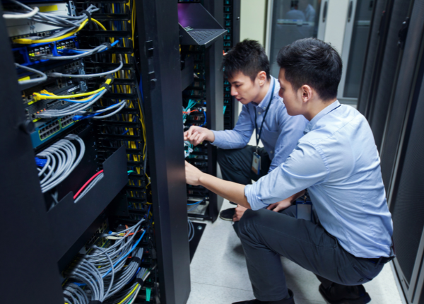 IT Network Maintenance  professionals working on network